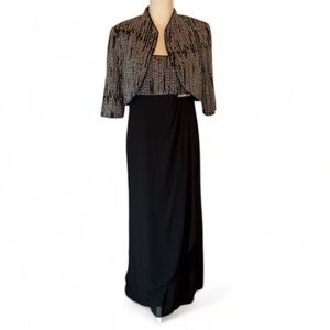 R&M Richards two piece maxi dress and jacket gown